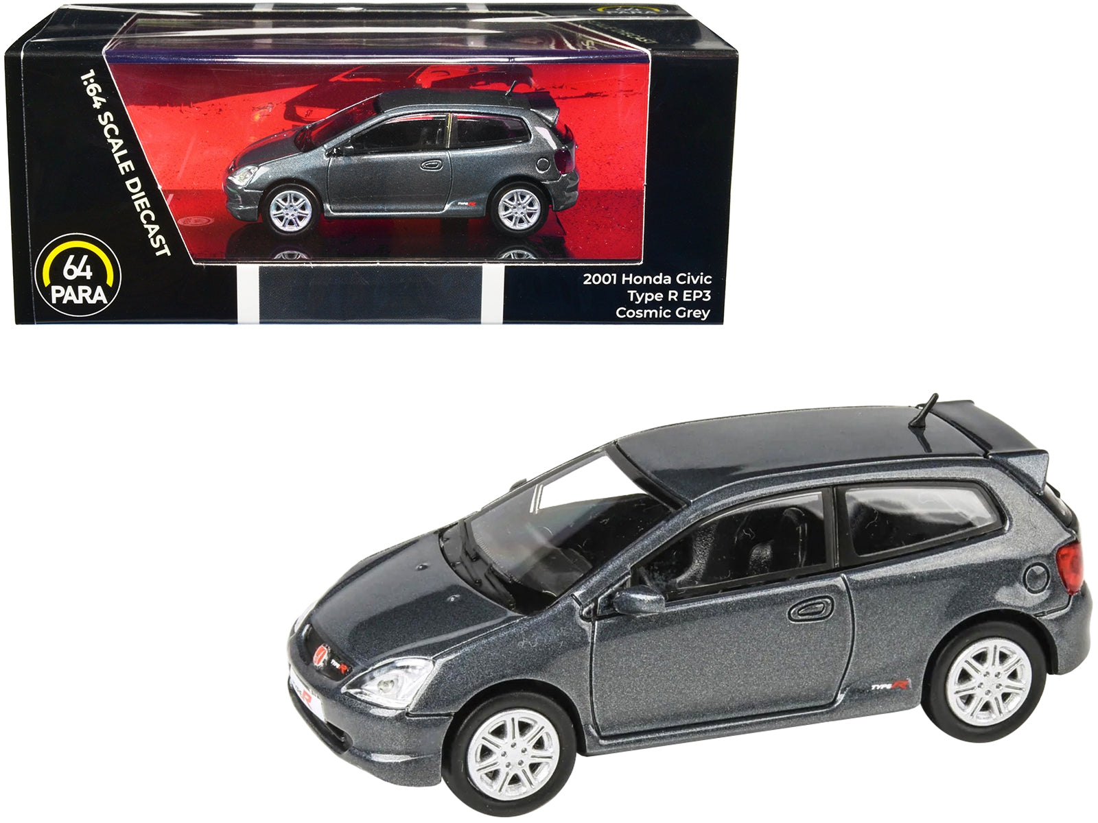 2001 Honda Civic Type R EP3 Cosmic Gray Metallic 1/64 Diecast Model Car by Paragon Models - Premium Honda Models from Paragon - Just $34.76! Shop now at Rapidvehicles