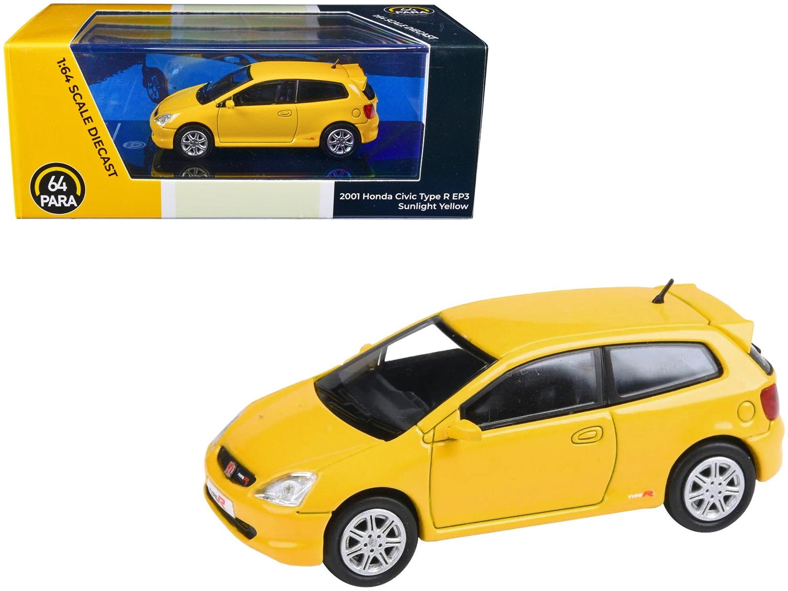 2001 Honda Civic Type R EP3 Sunlight Yellow 1/64 Diecast Model Car by Paragon Models - Premium Honda Models from Paragon - Just $35.57! Shop now at Rapidvehicles