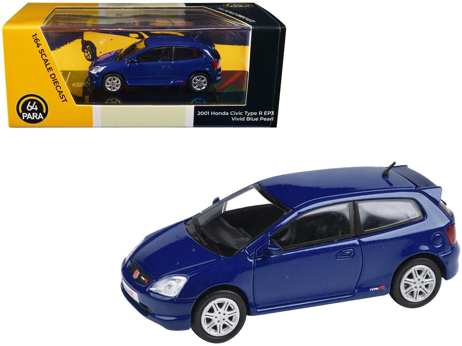 2001 Honda Civic Type R EP3 Vivid Blue Pearl Metallic 1/64 Diecast Model Car by Paragon Models - Premium Honda Models from Paragon - Just $35.57! Shop now at Rapidvehicles