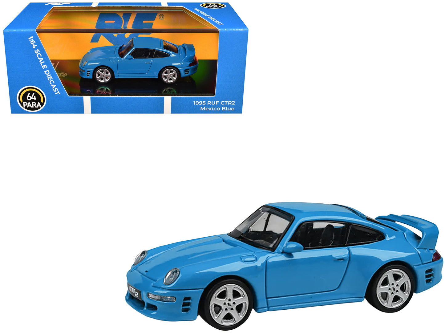 1995 RUF CTR2 Mexico Blue 1/64 Diecast Model Car by Paragon Models