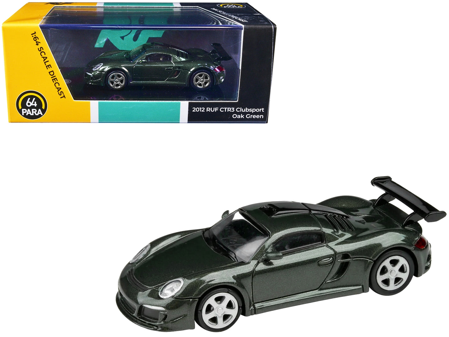 2012 RUF CTR3 Clubsport Oak Green Metallic 1/64 Diecast Model Car