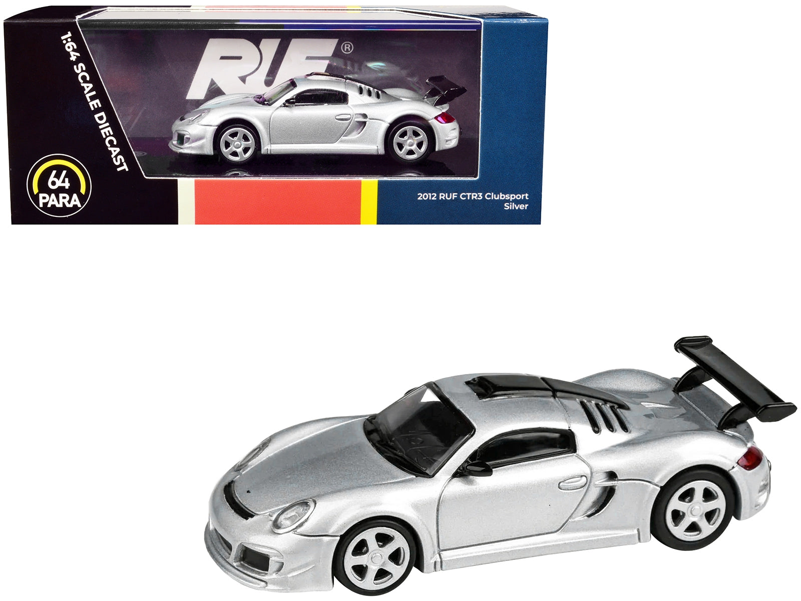 2012 RUF CTR3 Clubsport Silver Metallic 1/64 Diecast Model Car by - Premium Porsche Models from Paragon - Just $36.89! Shop now at Rapidvehicles