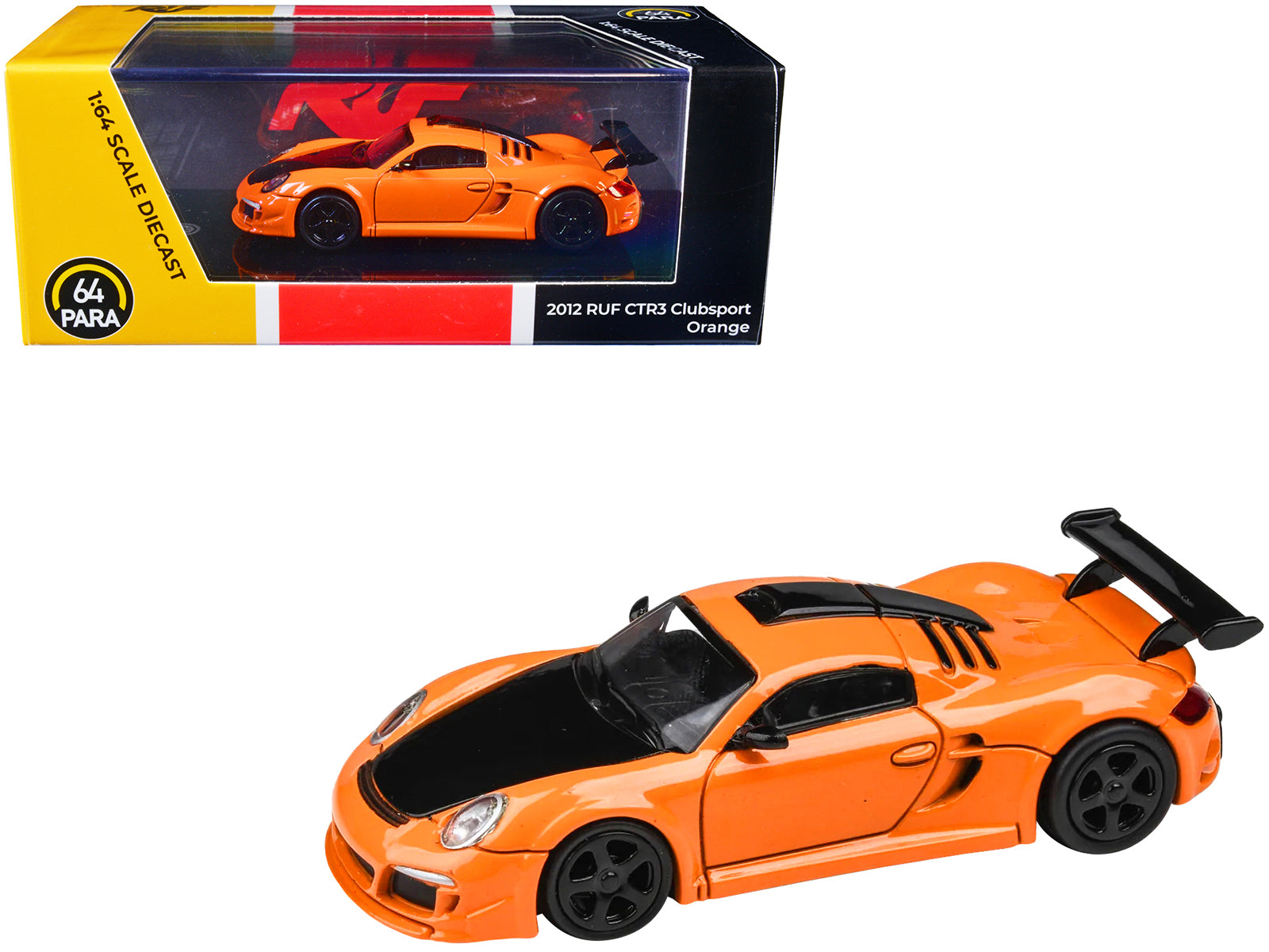 2012 RUF CTR3 Clubsport Orange with Black Hood 1/64 Diecast Model Car by Paragon Models free shipping USA