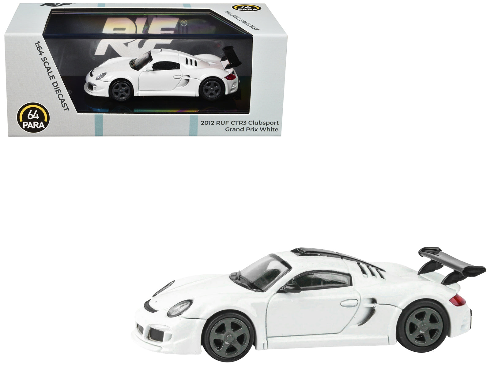 2012 RUF CTR3 Clubsport Grand Prix White 1/64 Diecast Model Car by Paragon Models free shipping USA