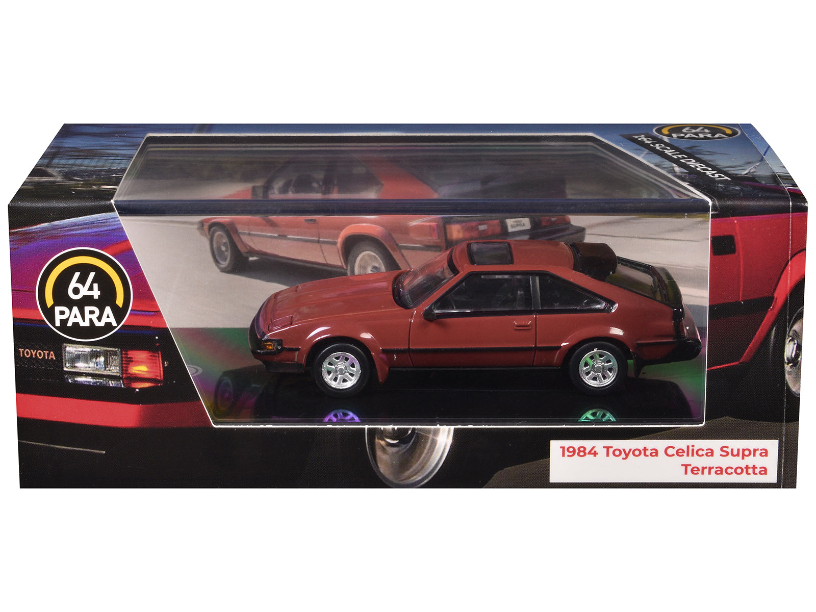 1984 Toyota Celica Supra Terracotta Red with Sunroof 1/64 Diecast Model Car by Paragon free shipping USA