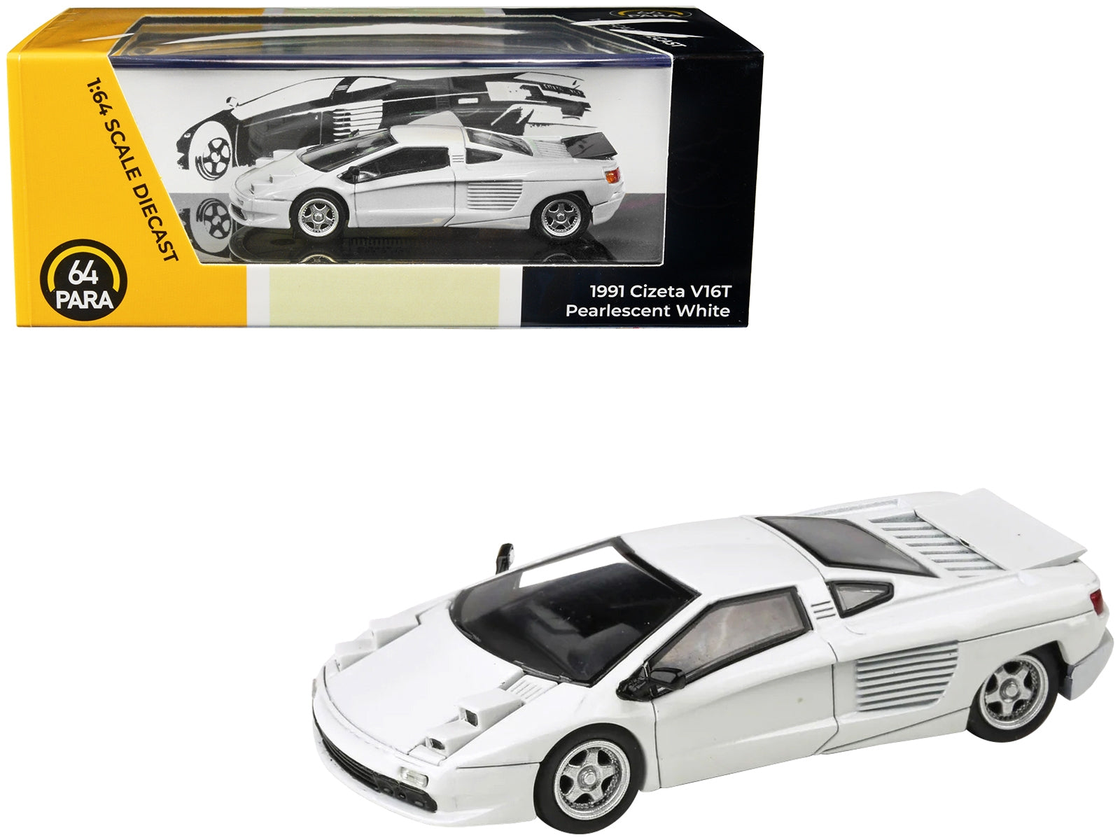 1991 Cizeta V16T Pearlescent White Metallic 1/64 Diecast Model - Premium Other from Paragon - Just $41.99! Shop now at Rapidvehicles