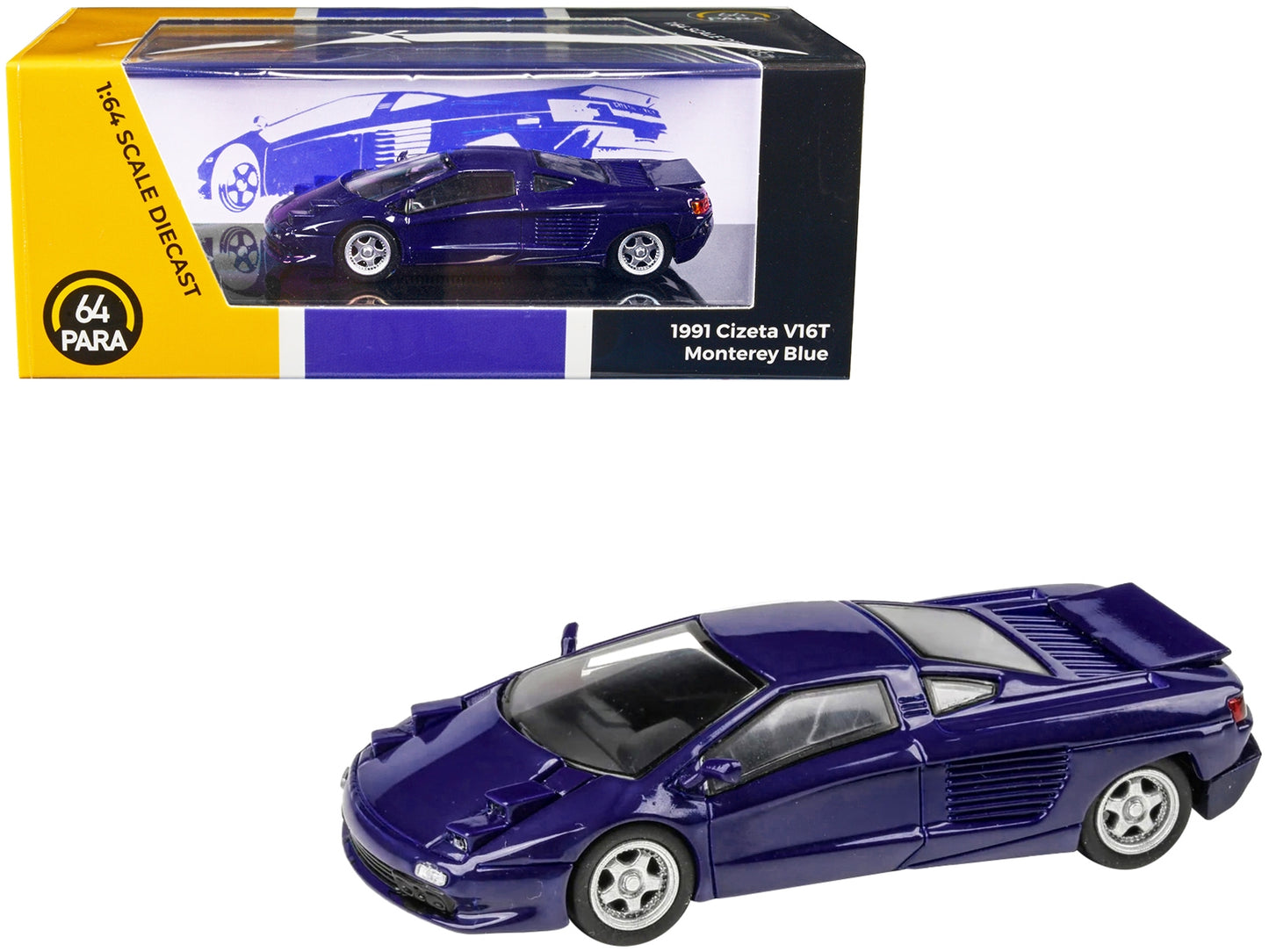 1991 Cizeta V16T Monterey Blue 1/64 Diecast Model Car by Paragon