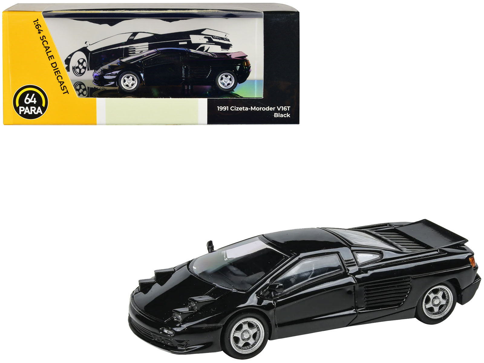 1991 Cizeta V16T Black 1/64 Diecast Model Car by Paragon Models free shipping USA