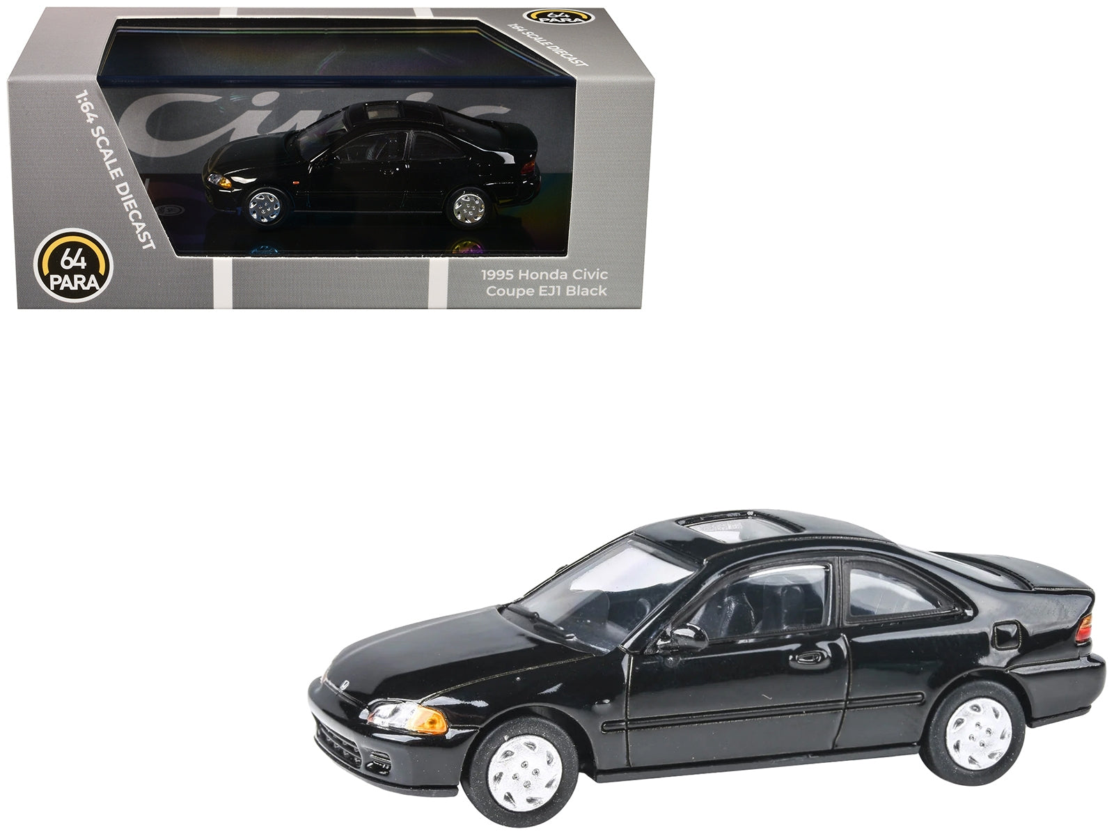 1995 Honda Civic Coupe EJ1 Black with Sunroof 1/64 Diecast Model Car by Paragon Models - Premium Honda Models from Paragon - Just $37.99! Shop now at Rapidvehicles