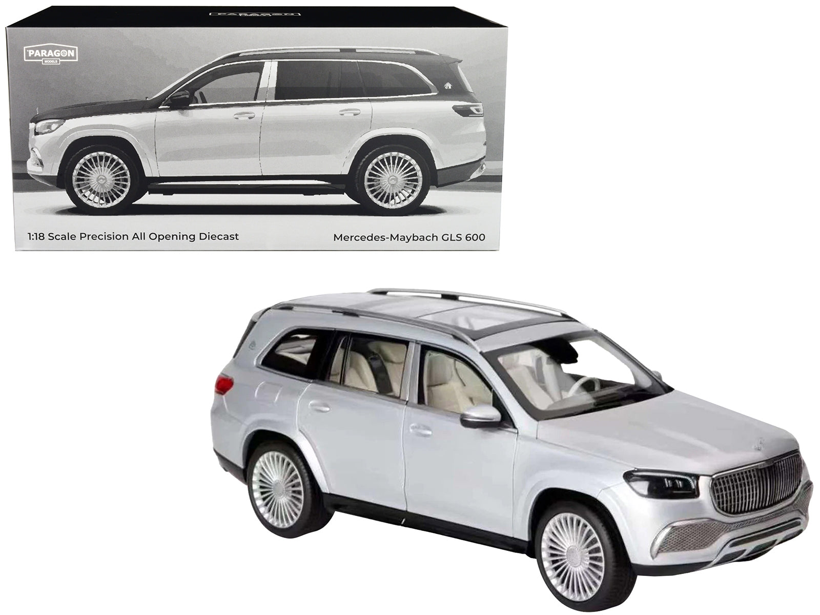 2020 Mercedes-Maybach GLS 600 Silver Metallic with Sun Roof 1/18 - Premium Mercedes Models from Paragon - Just $226.79! Shop now at Rapidvehicles