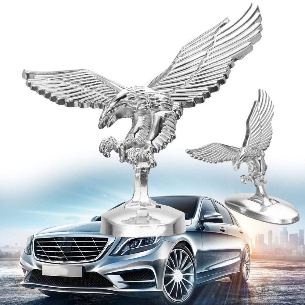 US 3D Emblem Car Logo Front Hood Ornament Car Cover Chrome Eagle Badge for Auto Car Silver-white - Premium Automotive from Rapidvehicles - Just $27.99! Shop now at Rapidvehicles