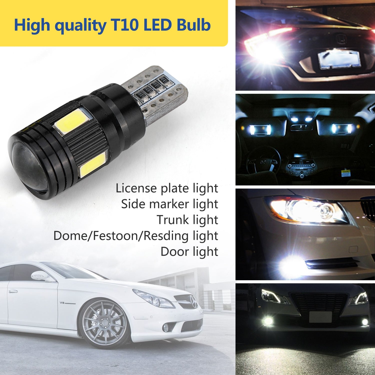 2pcs/4pcs/10pcs T10 LED Headlight Kit 6000K Low Beam White Lens - Premium Car LED Lights from Rapidvehicles - Just $9.89! Shop now at Rapidvehicles