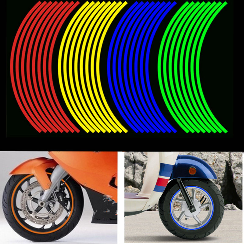 Motorcycle 12 - inch Reflective Wheel Sticker Wheel Ring - Premium Motorcycle Accessories from Rapidvehicles - Just $7.19! Shop now at Rapidvehicles