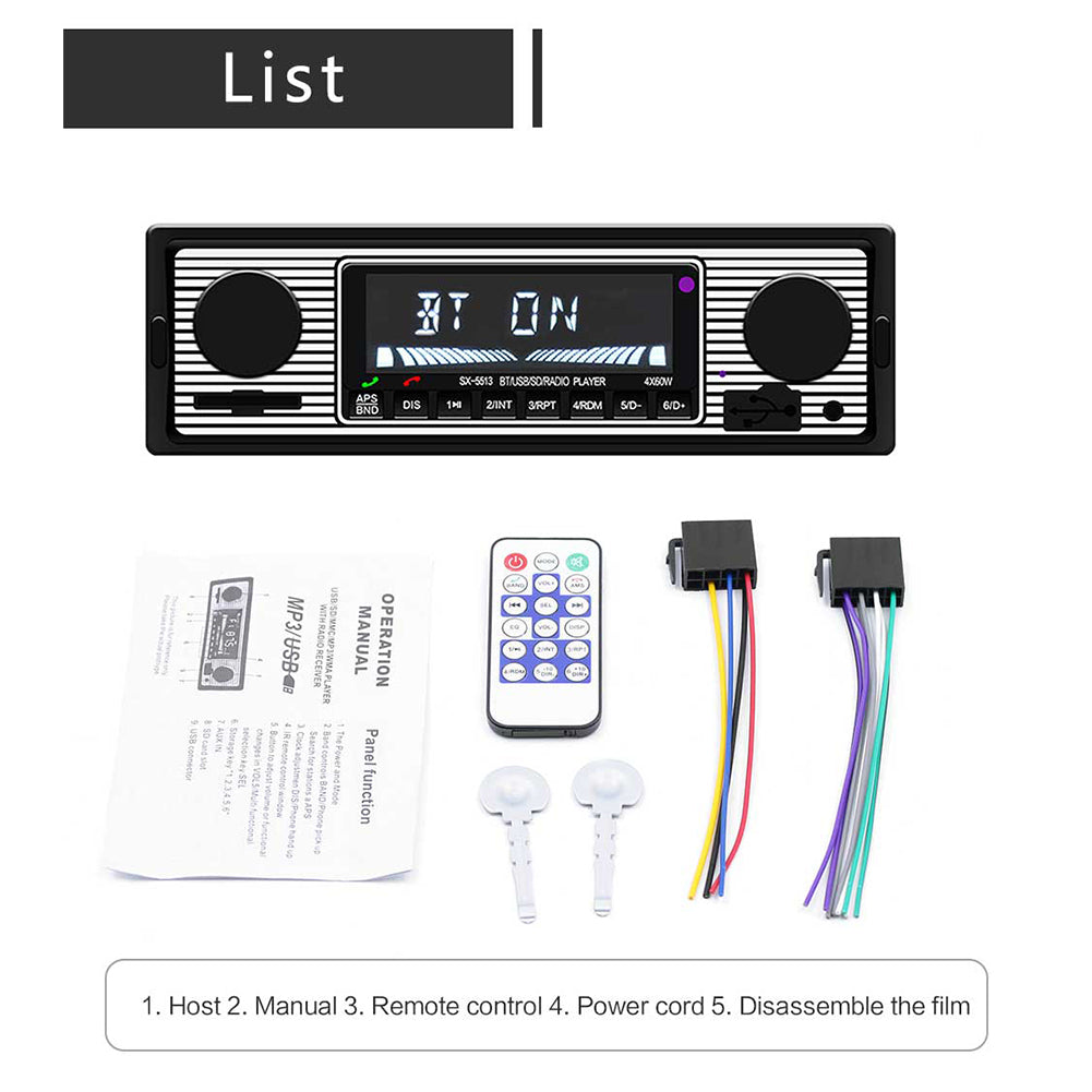 Bluetooth Vintage Car Radio MP3 Player Stereo USB AUX Classic Car - Premium Car Organizers from Rapidvehicles - Just $43.99! Shop now at Rapidvehicles