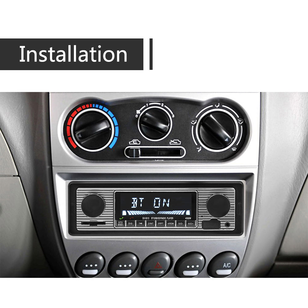 Bluetooth Vintage Car Radio MP3 Player Stereo USB AUX Classic Car - Premium Car Organizers from Rapidvehicles - Just $43.99! Shop now at Rapidvehicles