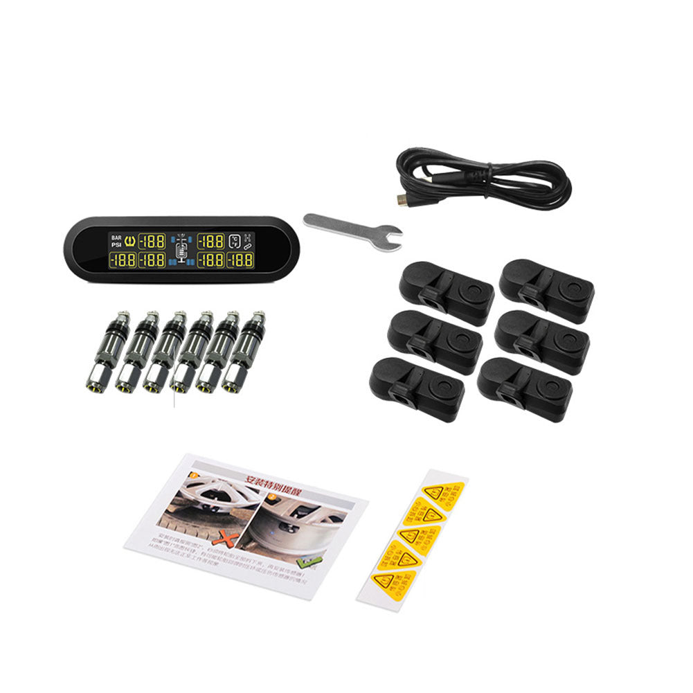 Car TPMS Tire Pressure Monitoring System Super LCD Universal for 6 Wheels Bus Van Internal Sensors black_T650 built-in models - Premium OBD & Diagnostic Tools from Rapidvehicles - Just $121.99! Shop now at Rapidvehicles