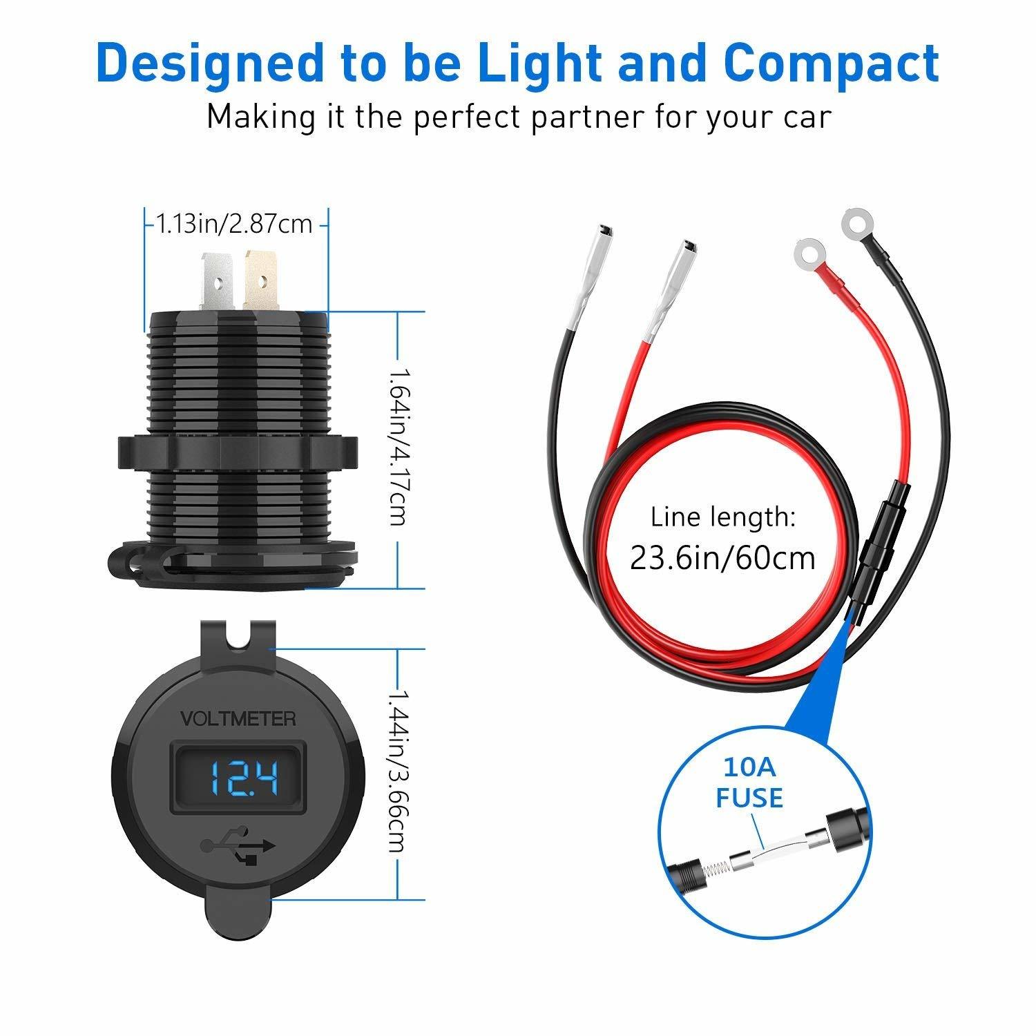 Car Motorcycle Refitted USB Charger Mobile Phone Tablet QC3.0 Metal Quick ChargingIPEH - Premium Motorcycle Accessories from Rapidvehicles - Just $19.99! Shop now at Rapidvehicles