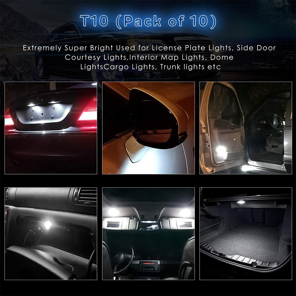 10pcs/set T10 LED Light Bulbs High Power Prismatic Lens Decoding - Premium Car LED Lights from Rapidvehicles - Just $19.79! Shop now at Rapidvehicles