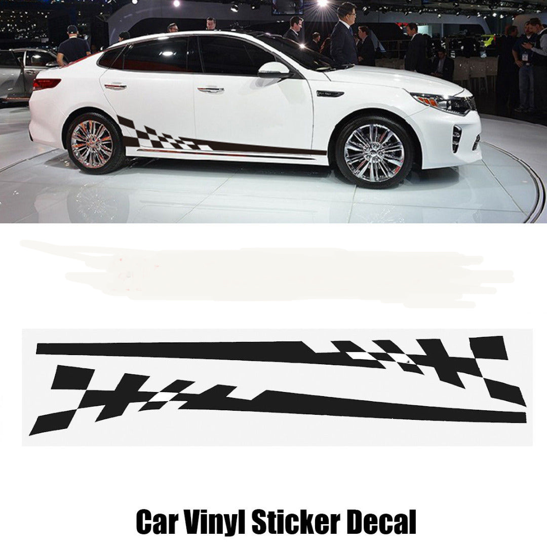 Racing Flag Vinyl Decal Car Styling Door Side Skirt Stripes Auto Body Decor Sticker red - Premium Car Stickers & Covers from Rapidvehicles - Just $28.58! Shop now at Rapidvehicles