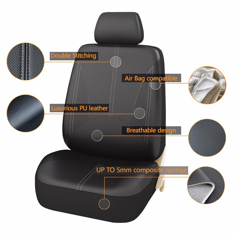 4pcs Advanced Pu Leather Auto Universal Car 5 Seat Covers - Premium Car Seat Cushion from Rapidvehicles - Just $39.99! Shop now at Rapidvehicles