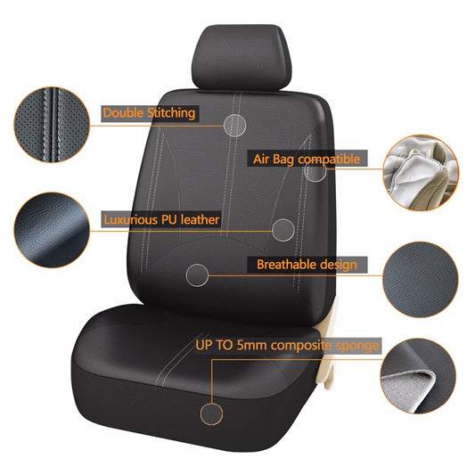 Advanced Pu Leather Auto Universal Car 5 Seat Covers - Premium Car Seat Cushion from Rapidvehicles - Just $31.99! Shop now at Rapidvehicles