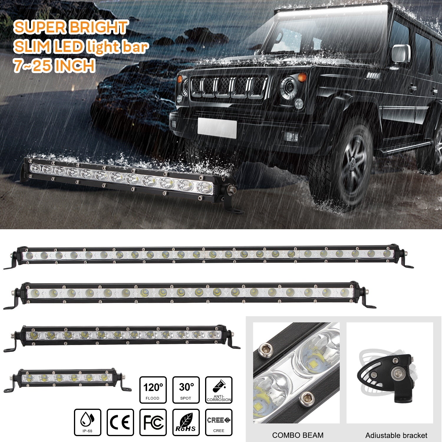 8inch Led Light Bar Super Thin Working Net Light for Car SUV  8 - Premium Car LED Lights from Rapidvehicles - Just $34.99! Shop now at Rapidvehicles