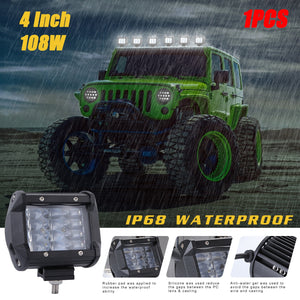 108W 4 Rows LED Work Light Bar for Offroad Off-road Truck  6000K white_1pc - Premium Car LED Lights from Rapidvehicles - Just $33.25! Shop now at Rapidvehicles