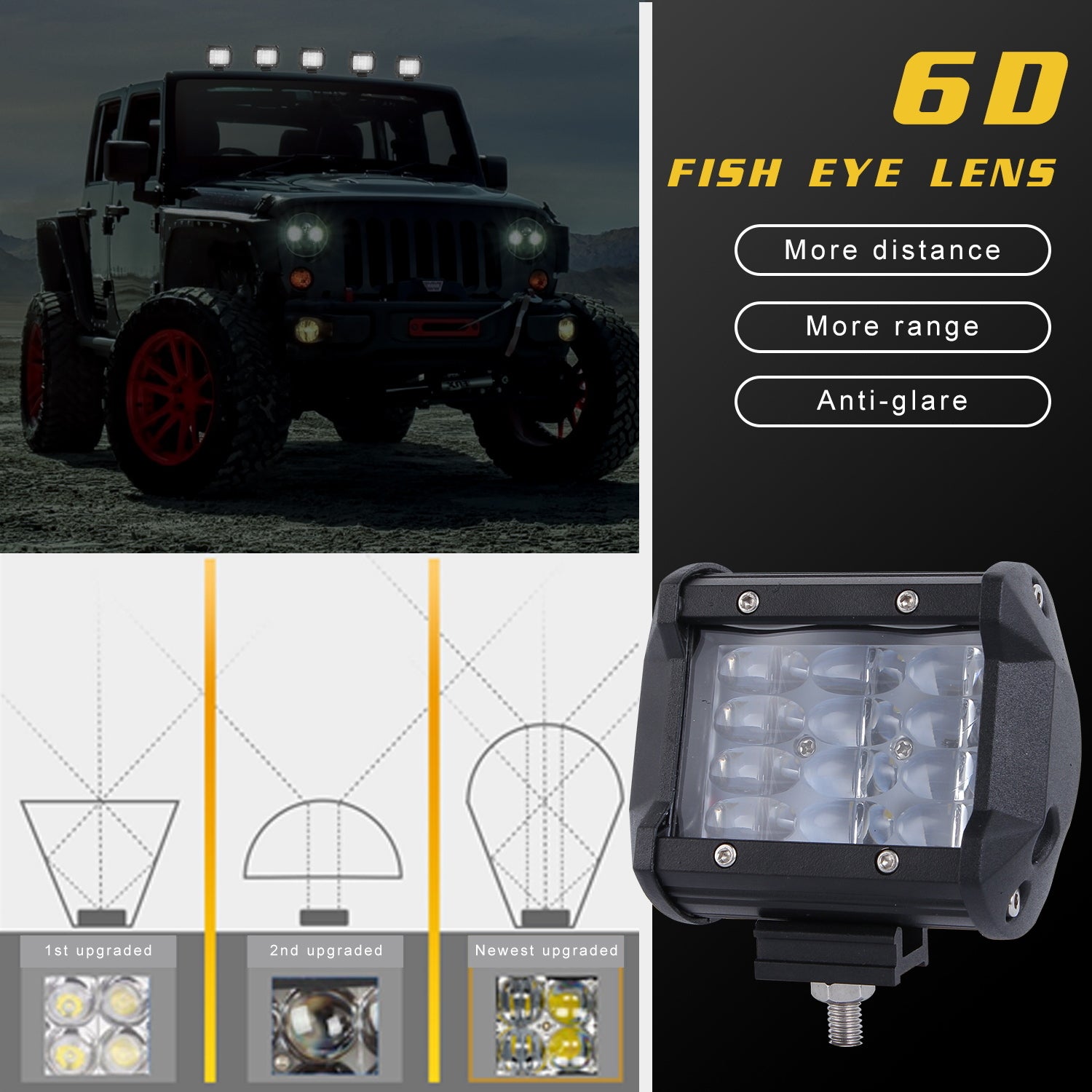 108W 4 Rows LED Work Light Bar for Offroad Off-road Truck  6000K white_1pc - Premium Car LED Lights from Rapidvehicles - Just $33.25! Shop now at Rapidvehicles