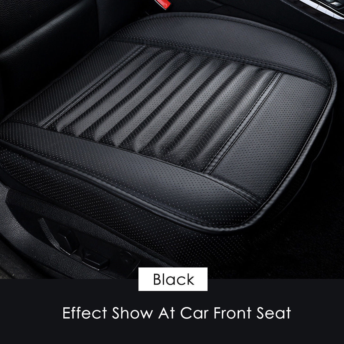 Car Front Seat Cover PU Non-slip Car Seat Cushion Cover for Four Seasons black - Premium Car Seat Cushion from Rapidvehicles - Just $28.99! Shop now at Rapidvehicles