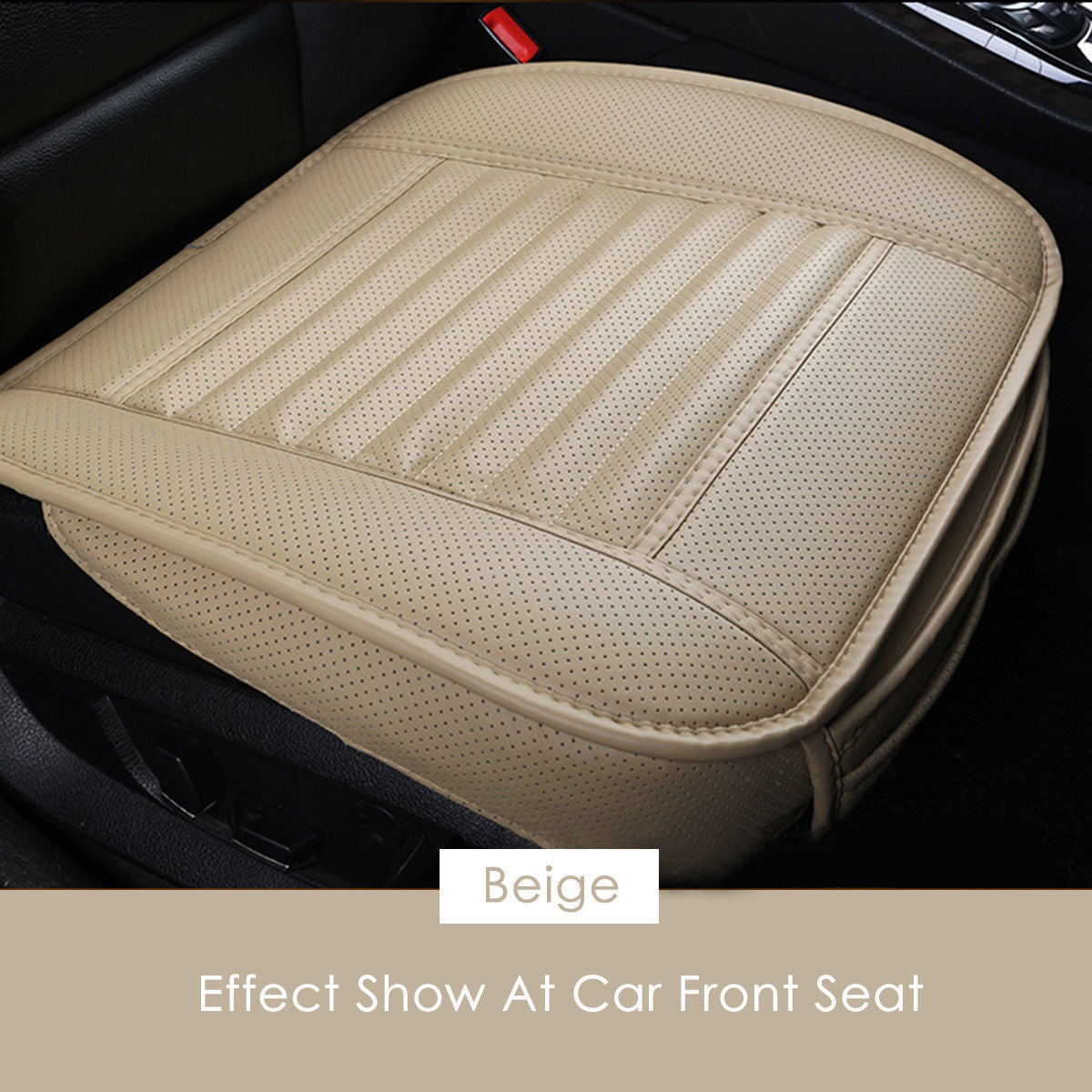 Car Front Seat Cover PU Non-slip Car Seat Cushion Cover for Four Seasons black - Premium Car Seat Cushion from Rapidvehicles - Just $28.99! Shop now at Rapidvehicles