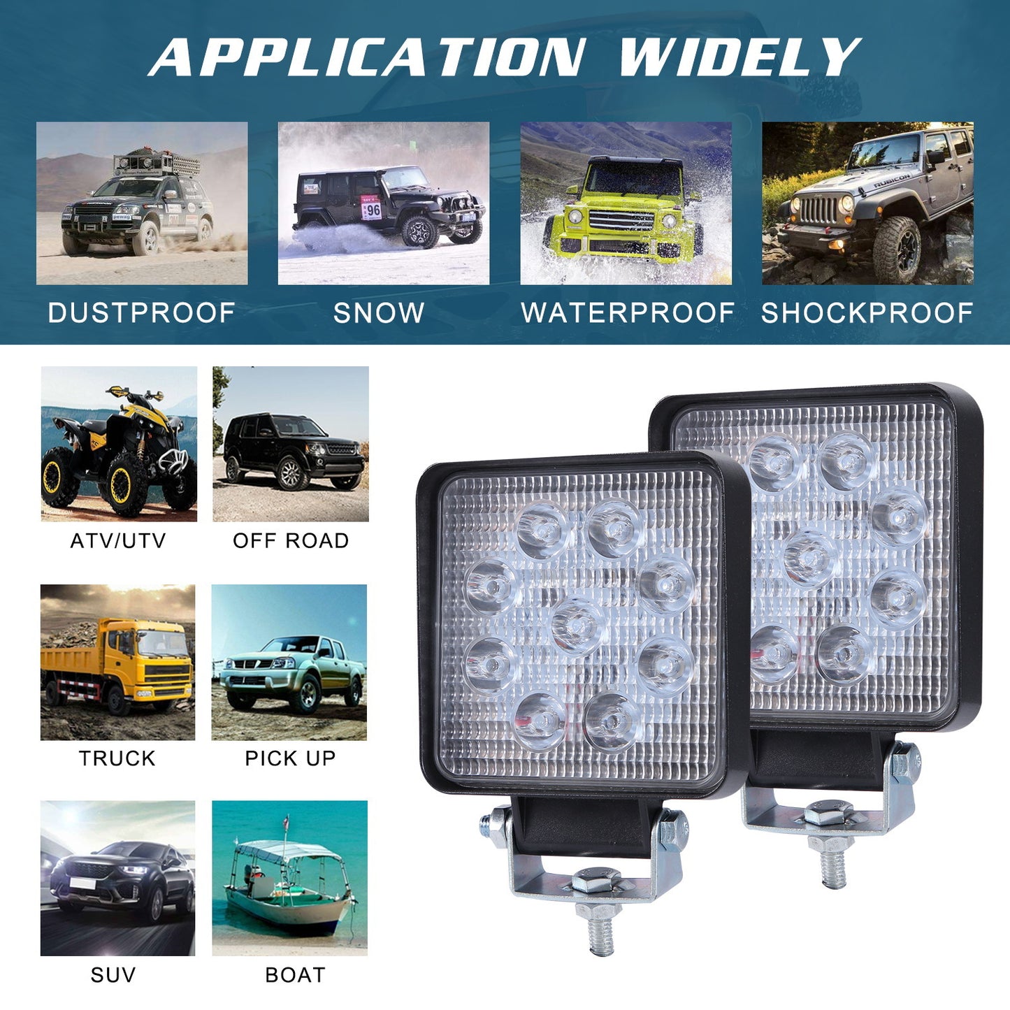 Super Slim Square 90W Spotlight Beam Led Work Light Driving Fog - Premium Car LED Lights from Rapidvehicles - Just $34.19! Shop now at Rapidvehicles