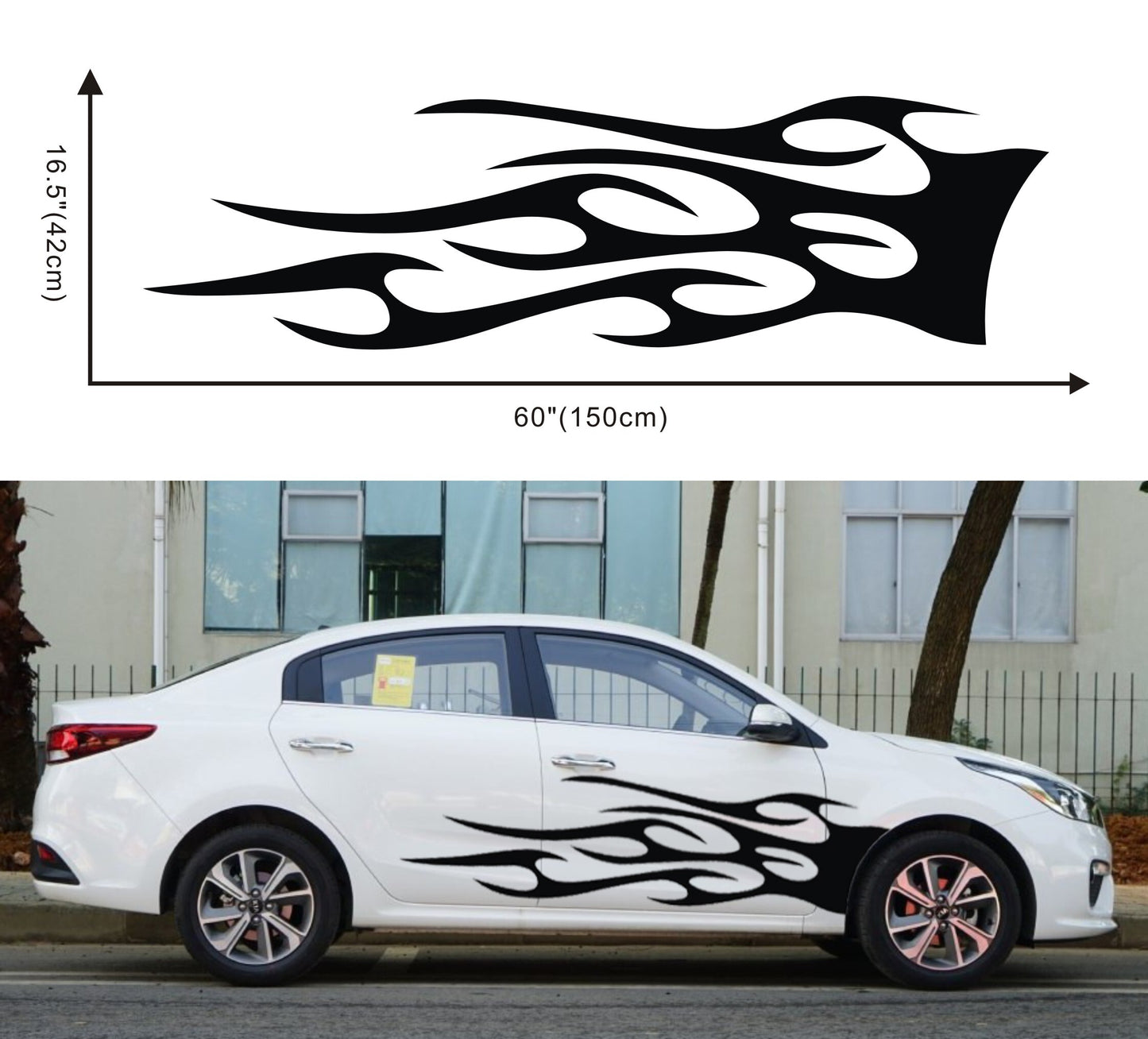 1 Pair Car Truck Totem Flame Graphics Label Side Vinyl Body - Premium Car Stickers & Covers from Rapidvehicles - Just $37.99! Shop now at Rapidvehicles