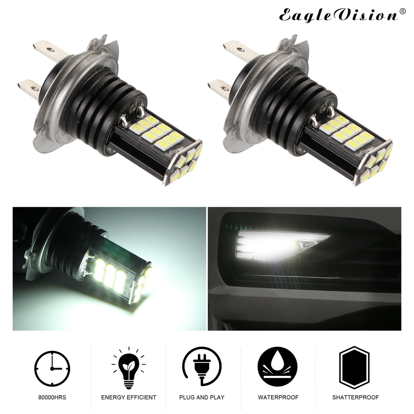 2pcs/set H7 8 Rows 24SMD 6000K High Brightness LED Anti-fog - Premium Car LED Lights from Rapidvehicles - Just $30.59! Shop now at Rapidvehicles