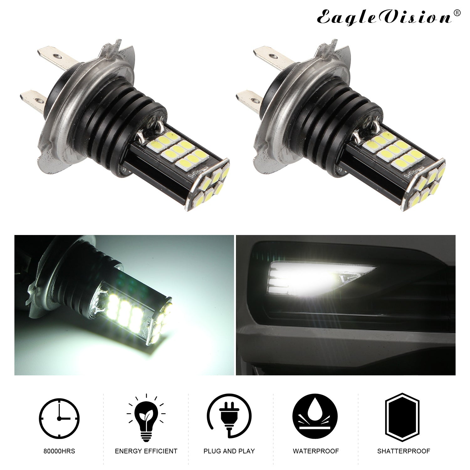 2pcs/set H7 8 Rows 24SMD 6000K High Brightness LED Anti-fog - Premium Car LED Lights from Rapidvehicles - Just $27.99! Shop now at Rapidvehicles