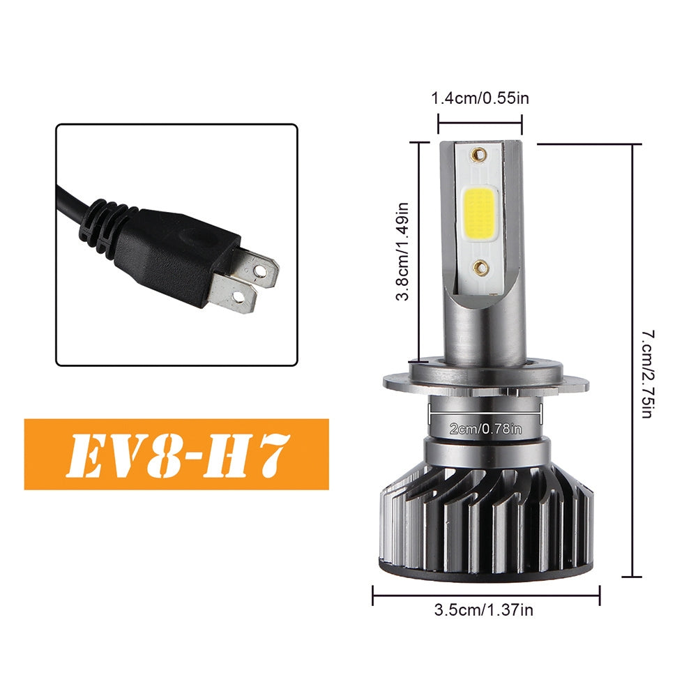 2PCS Mini Car LED Headlight Bulb H1 H7 H8/H9/H11 9005/HB3 9006/HB4 H4/HB2/9003 Hi/Lo 72W 10000LM 6000K Car Headlamp H7 - Premium Car LED Lights from Rapidvehicles - Just $40.12! Shop now at Rapidvehicles