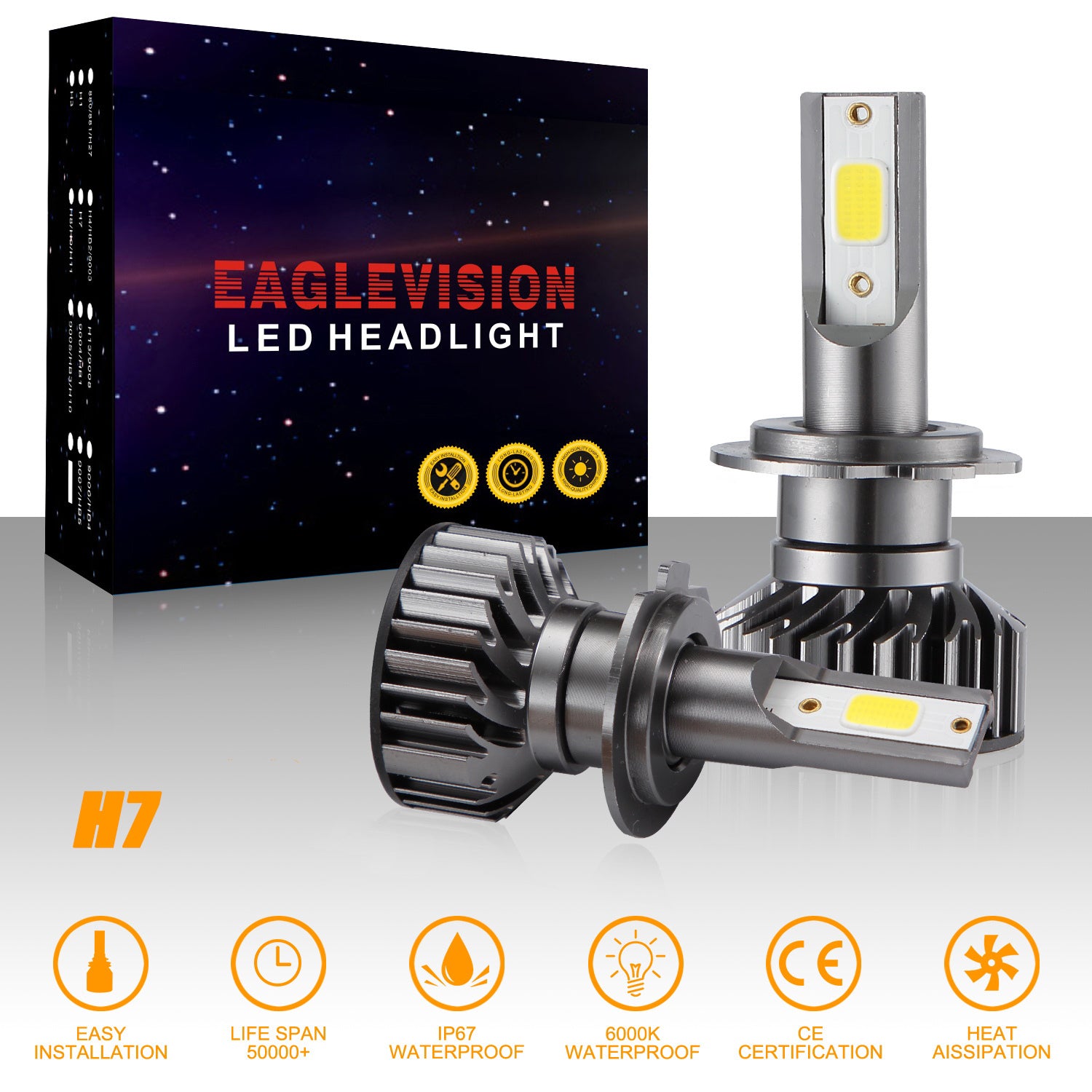 2PCS Mini Car LED Headlight Bulb H1 H7 H8/H9/H11 9005/HB3 9006/HB4 H4/HB2/9003 Hi/Lo 72W 10000LM 6000K Car Headlamp H7 - Premium Car LED Lights from Rapidvehicles - Just $40.12! Shop now at Rapidvehicles