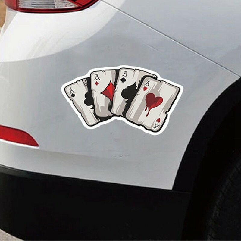 Reflect Graphics Playing Cards Vinyl Car Truck Window Laptop Helmet Decal Sticker - Premium Motorcycle Accessories from Rapidvehicles - Just $10.27! Shop now at Rapidvehicles