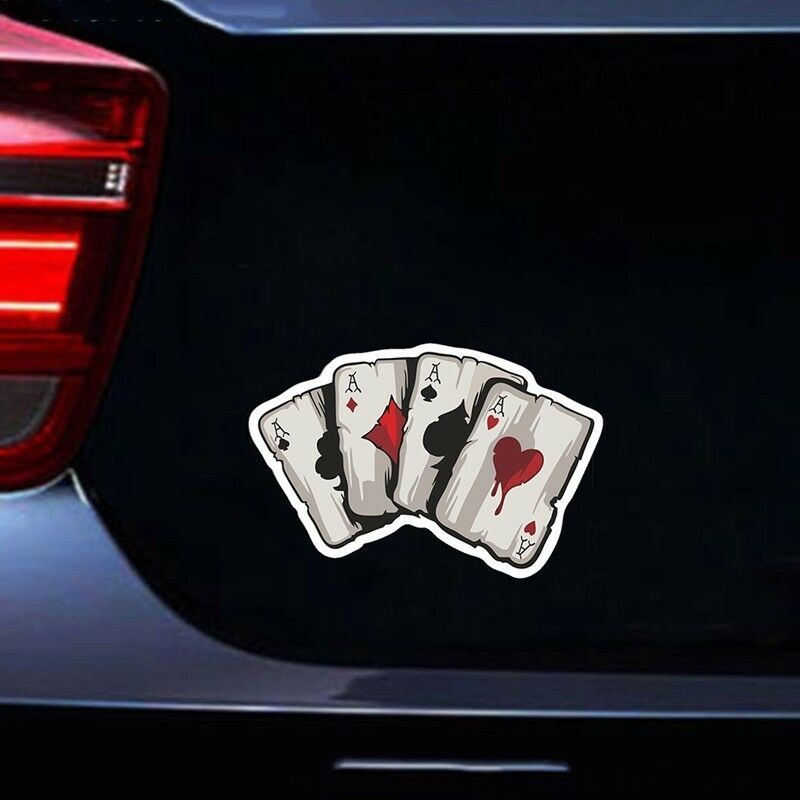 Reflect Graphics Playing Cards Vinyl Car Truck Window Laptop Helmet Decal Sticker - Premium Motorcycle Accessories from Rapidvehicles - Just $10.27! Shop now at Rapidvehicles