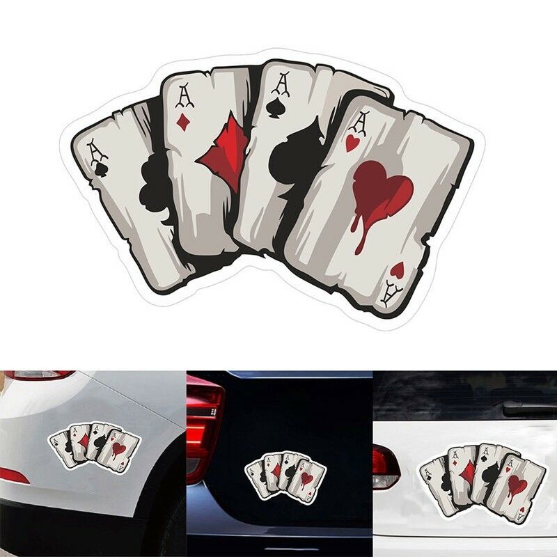 Reflect Graphics Playing Cards Vinyl Car Truck Window Laptop Helmet Decal Sticker - Premium Motorcycle Accessories from Rapidvehicles - Just $10.27! Shop now at Rapidvehicles