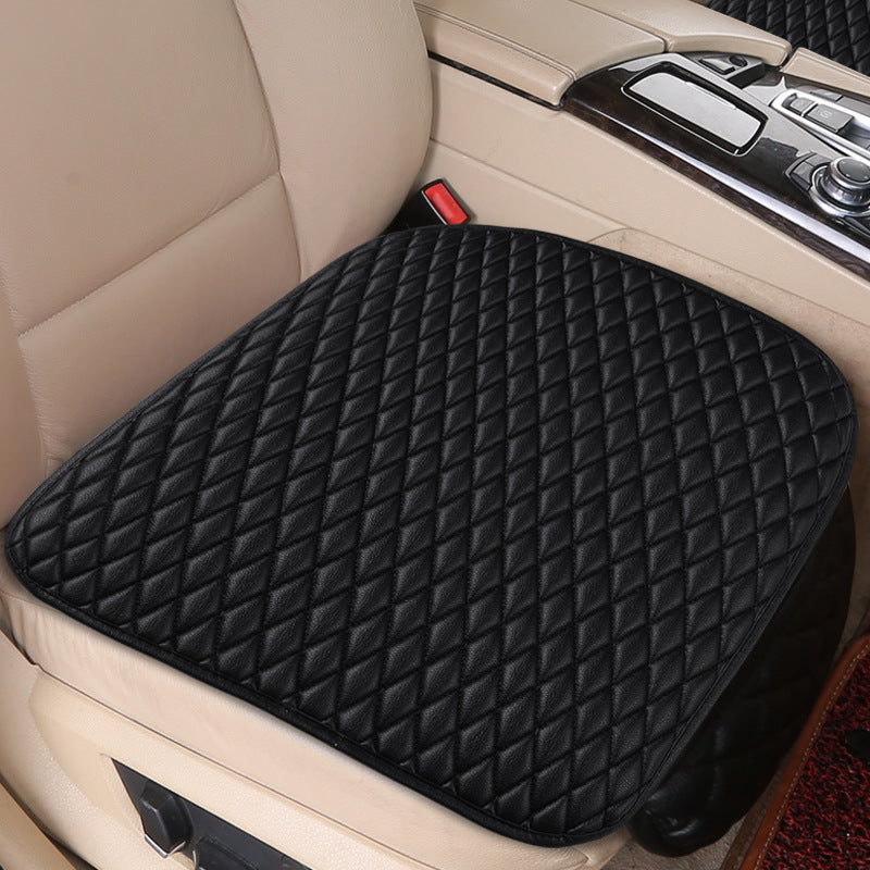 3pcs Universal Car Seat Cover PU Leather Cushions Organizer Auto Front Back Seats Covers Protector Mat  Beige set - Premium Car Seat Cushion from Rapidvehicles - Just $48.99! Shop now at Rapidvehicles