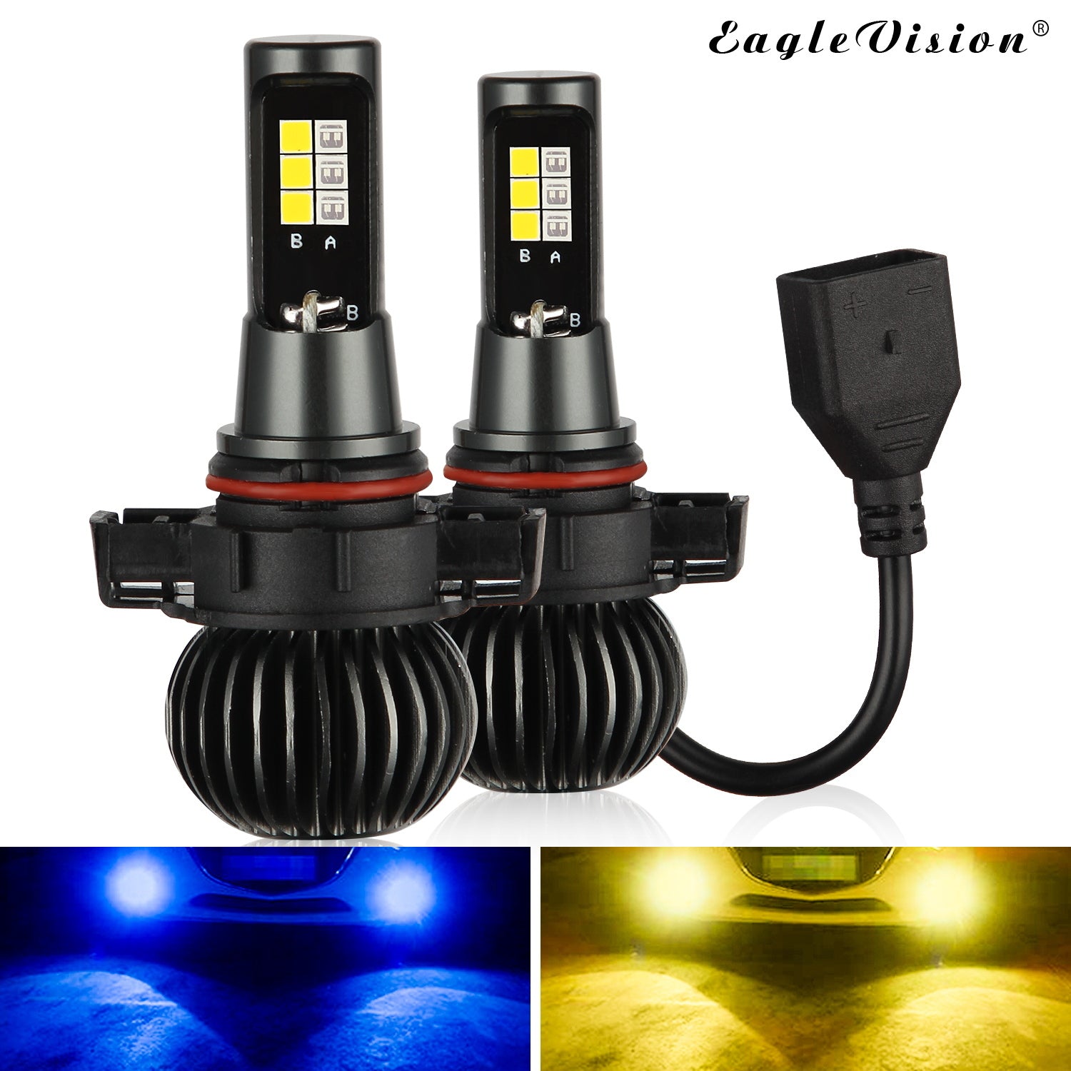 2PCS 880/881 9005/9006 H8/H11 5202 Dual Color High Power - Premium Car LED Lights from Rapidvehicles - Just $35.09! Shop now at Rapidvehicles