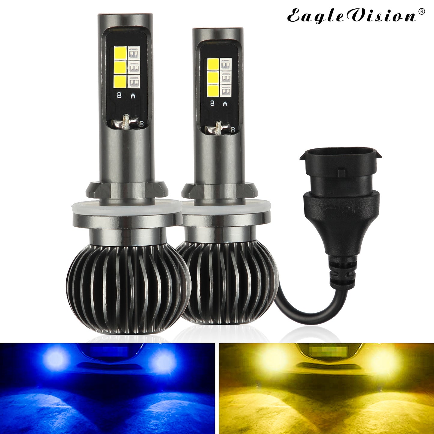 2PCS 880/881 9005/9006 H8/H11 5202 Dual Color High Power - Premium Car LED Lights from Rapidvehicles - Just $38.99! Shop now at Rapidvehicles