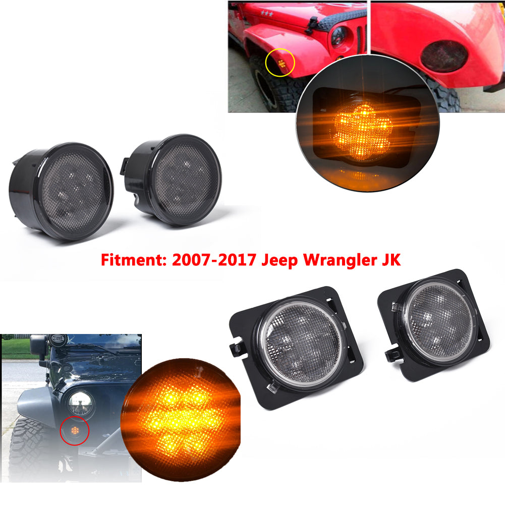 4PCS Amber Front LED Turn Signal Light+Side Light Combo Lens for - Premium Car LED Lights from Rapidvehicles - Just $86.99! Shop now at Rapidvehicles