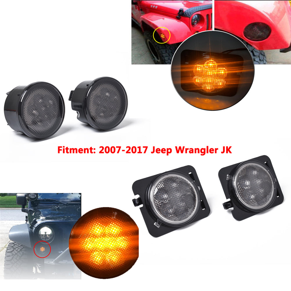 4PCS Amber Front LED Turn Signal Light+Side Light Combo Lens for - Premium Car LED Lights from Rapidvehicles - Just $86.99! Shop now at Rapidvehicles