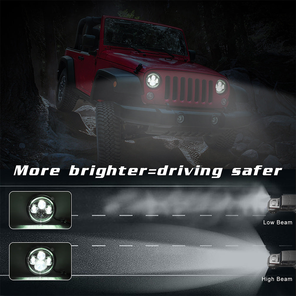 7 "150W 15000LM 8000K SUV Working Lights LED Headlights for Jeep Wrangler - Premium Car LED Lights from Rapidvehicles - Just $52.25! Shop now at Rapidvehicles