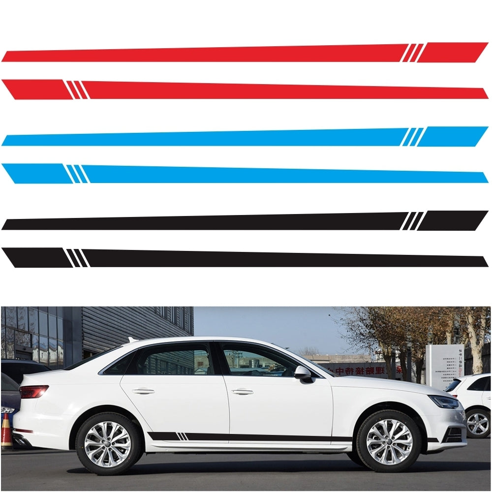 2pcs/lot 220x8cm Car Sticker Stripe Style Side Stripes Car Both Body Stickers Decal Car Wrap Vinyl Film Automobiles Products Car Accessories blue - Premium Car Stickers & Covers from Rapidvehicles - Just $27.32! Shop now at Rapidvehicles