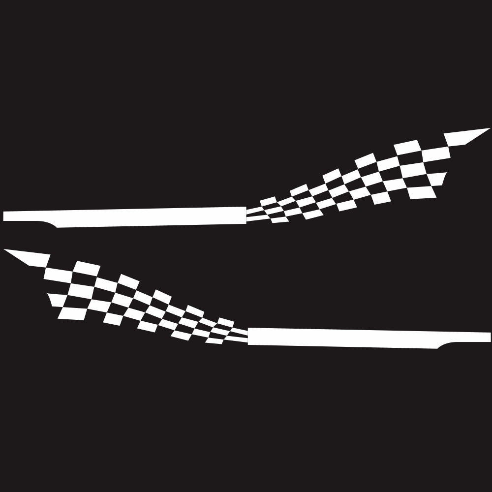 2pcs 215x30cm Both Sides Car DIY Checkered Flag Stickers Racing Stripes Wrap Vinyl Film Car Stickers white - Premium Car Stickers & Covers from Rapidvehicles - Just $28.44! Shop now at Rapidvehicles