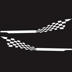 2pcs 215x30cm Both Sides Car DIY Checkered Flag Stickers Racing Stripes Wrap Vinyl Film Car Stickers white - Premium Car Stickers & Covers from Rapidvehicles - Just $28.44! Shop now at Rapidvehicles