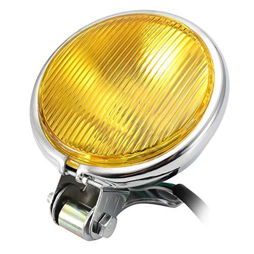 Chrome Motorcycle Headlight Yellow Cafe Racer Head Light - Premium Motorcycle Lights from Rapidvehicles - Just $37.79! Shop now at Rapidvehicles