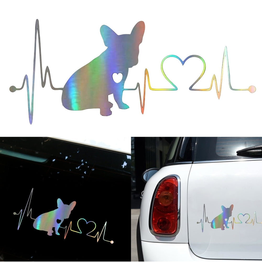 Decal French Bulldog Heartbeat 3D Vinyl Car Window Bumper Sticker - Premium Car Stickers & Covers from Rapidvehicles - Just $7.99! Shop now at Rapidvehicles